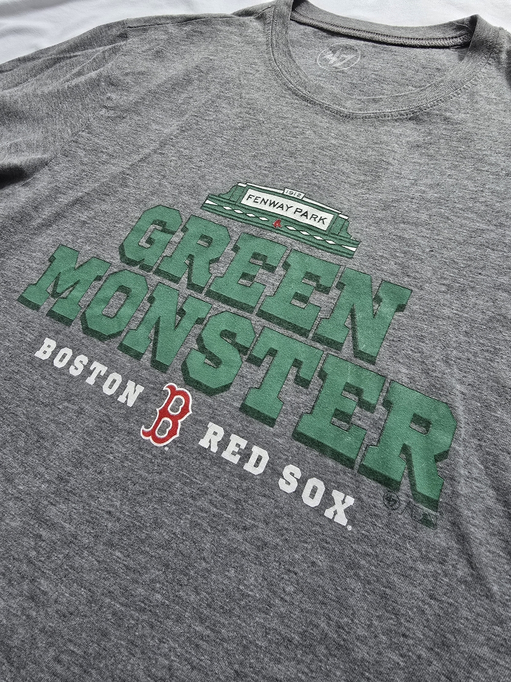 '47 Brand Boston Red Sox Green Monster Graphic T Shirt Gray Men's Small
